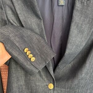 Milano fit, denim and Gold Textured Fabric